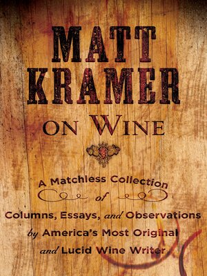 cover image of Matt Kramer on Wine